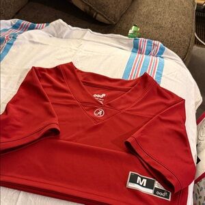 Kids Crimson V-Neck Team Jersey Tee - Size M